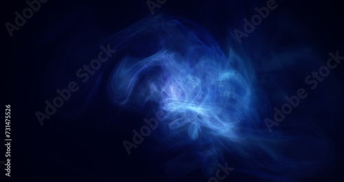 Blue energy cosmic dust and wave lines futuristic magical glowing bright. Abstract background