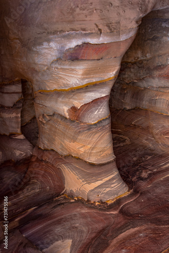 Colorful rock formations in the city of Petra, Wadi Musa, Jordan. photo