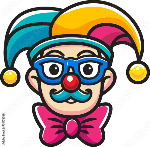clown, joker, April fool's day, colorful style