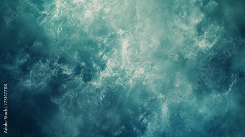 Emerald Depths: An Aerial Perspective of Turbulent Ocean Waters - Textured Seascape in Varied Shades of Teal and Aquamarine. AI Generative.