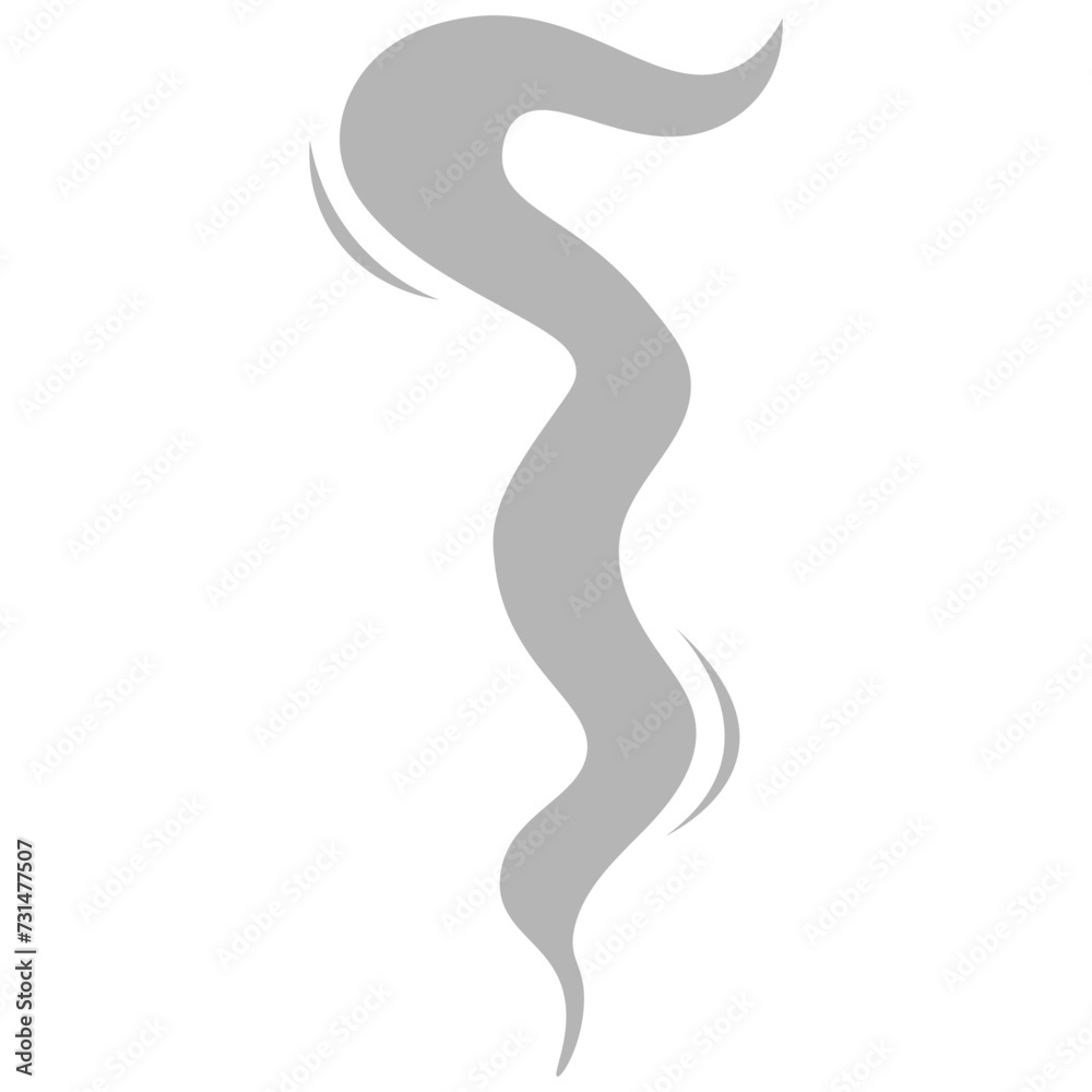 Wavy gray smoke, digital art illustration