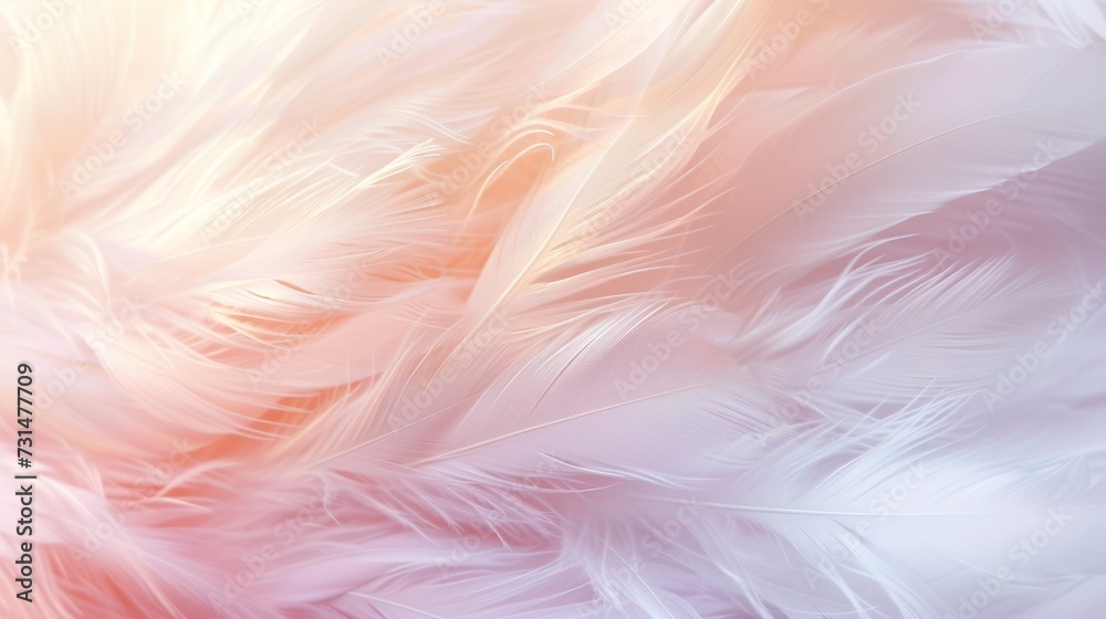 Beautiful Blur Bird chicken feather texture for background Abstract, soft color. - obrazy, fototapety, plakaty 