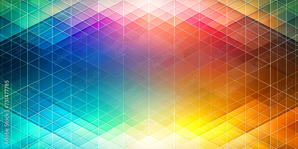 Obraz premium Colorful Geometric Mosaic Art with Rainbow Gradient