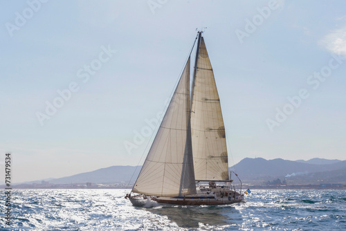 sailing, boat, sea, sailboat, yacht, sail, water, ship, ocean, summer, wind, sky, travel, yachting, sport, nautical, sails, boating, regatta, vacation, vessel, lake, race, transportation, waves