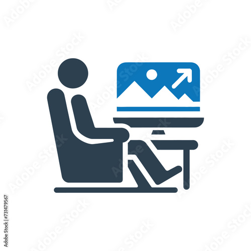 Reclining Chair Icon, Waiting room icon