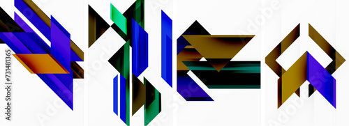 Triangle poster abstract background set for wallpaper, business card, cover, poster, banner, brochure, header, website
