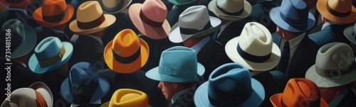 Colorful hats background . Banner photo