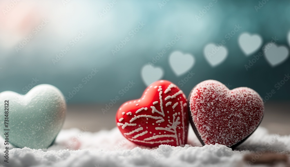 Fototapeta premium Valentine's day celebration, Scandinavian background.