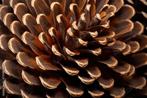 This close-up image showcases the natural beauty, intricate texture, and captivating details of a pine cone, The dense and layered texture of a pine cone, AI Generated