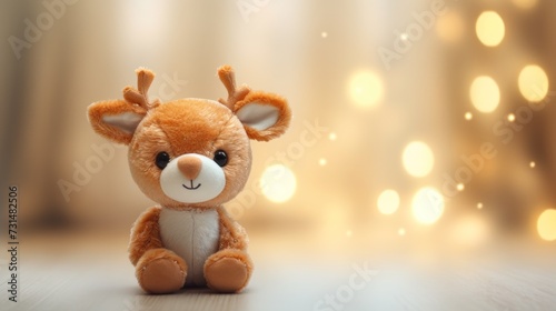 Cute deer plush toy, closeup. © vlntn