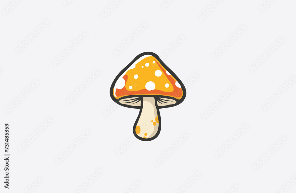 Mushroom vector illustration flat design logo