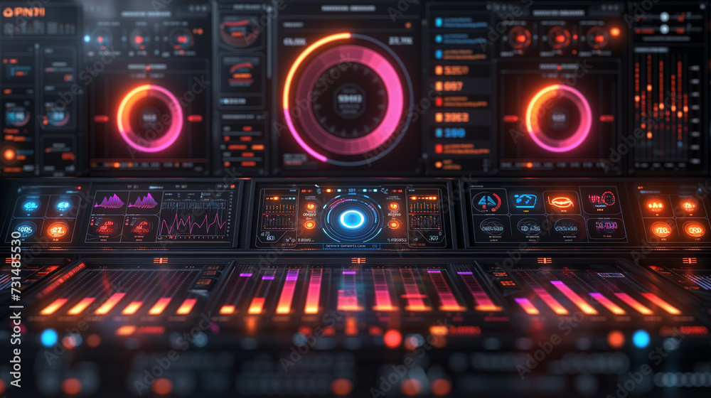 sound mixer panel, Histogram charts. Business infographic template with stock diagrams and statistic bars, line graphs, Ai generated image sound mixer panel, Histogram charts. Business infographic template with stock diagrams and statistic bars, line graphs, Ai generated image