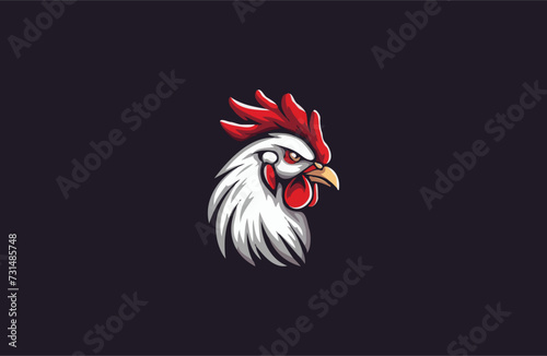 Head Rooster vector splash flat design illustration design