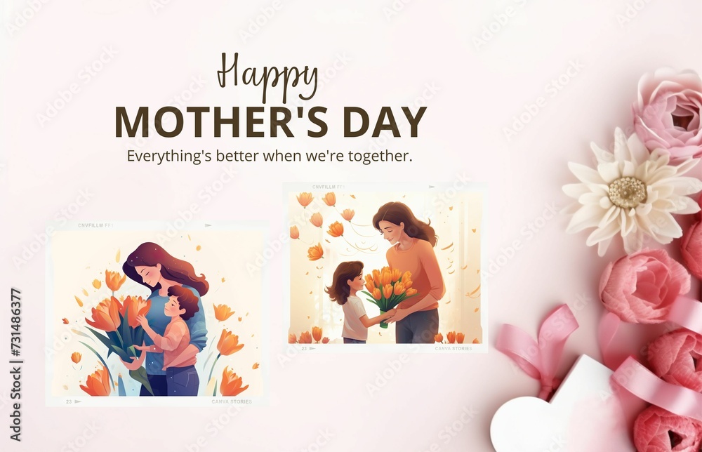 Happy Mother's Day wishing card background social media post 