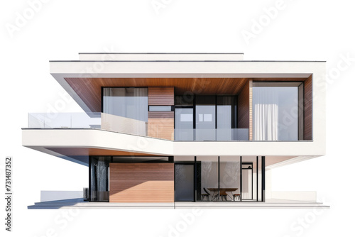 Modern architecture house model isolated on backrgound  stylish minimal house  modern contemporary desgin concept.
