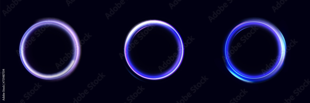Neon swirl. Curve blue line light effect. Abstract ring background with glowing swirling background. Energy flow tunnel. Blue portal, platform. Magic circle vector. Neon swirl. Curve blue line light effect. Abstract ring background with glowing swirling background. Energy flow tunnel. Blue portal, platform. Magic circle vector.