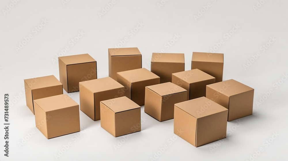 Blank cardboard box mockup, isolated on transparent background. Blank cardboard box mockup, isolated on transparent background.