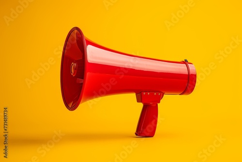 Megaphone in isolated on yellow background