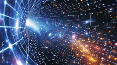 The fourth measure of the spatial dimension. A wormhole in space. Hyperspace