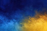 A stunning cloud formation of vibrant blue, yellow, and red colors decorating the sky, A chromatic gradient moving from a sunny yellow to midnight blue, AI Generated