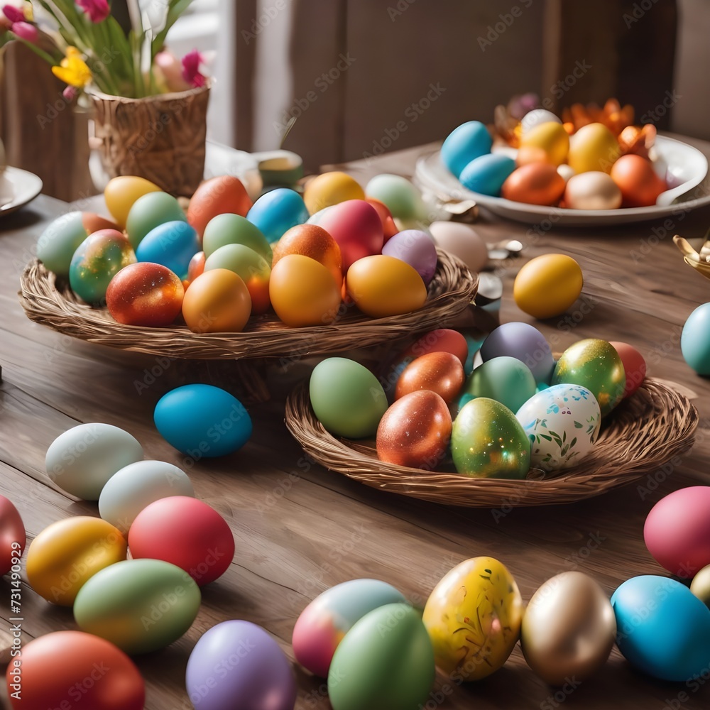 Easter eggs on wood background Easter eggs on wood background