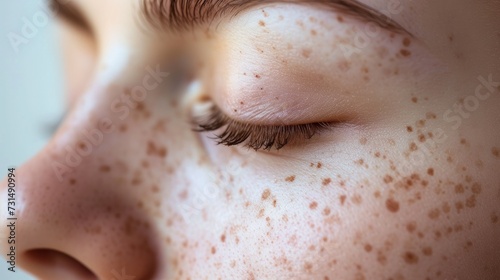 close up on skin pores during face care routine 