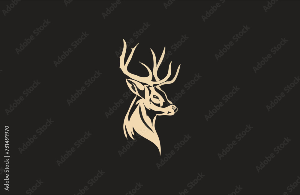 Obraz premium Deer vector illustration flat design logo