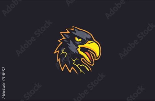 Head eagle on sea vector illustration flat design 