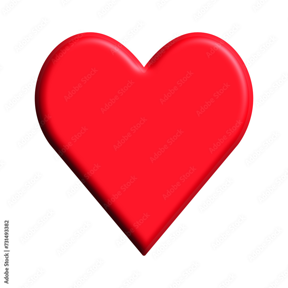 large red 3d isolated heart