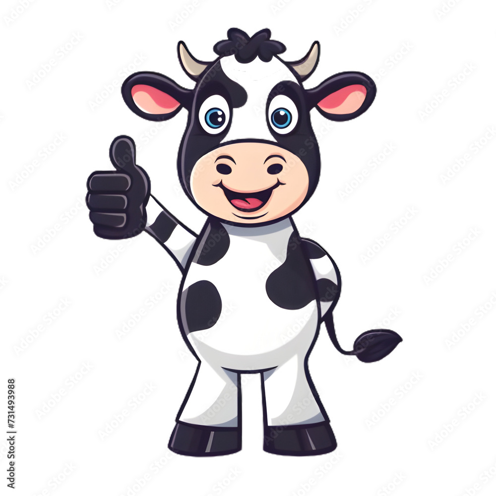 牛がthumbs up, いいねと親指を立ててgoodポーズしているイラスト
牛がthumbs up, いいねと親指を立ててgoodポーズしているイラスト