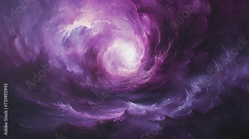 a painting of a purple vortex in the sky, surreal colors, surreal space.  photo