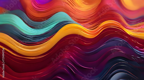 colorful Metallic Wavy Background.