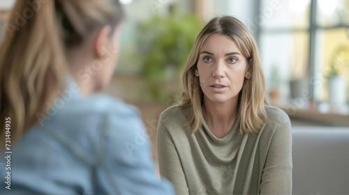 Woman talking to a psychologist 