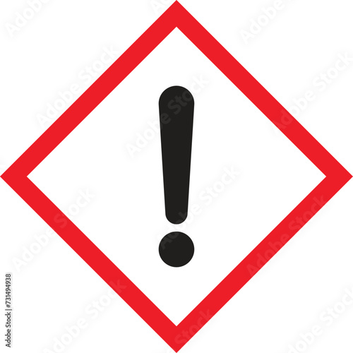 Square hazard caution sign . Exclamation mark sign . Attention danger sign . Vector illustration