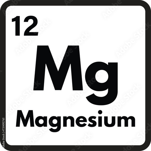 Magnesium chemical element icon isolated on white background . Vector illustration