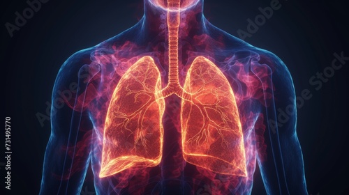 Respiratory disease heart attack stroke or lung disease illustration