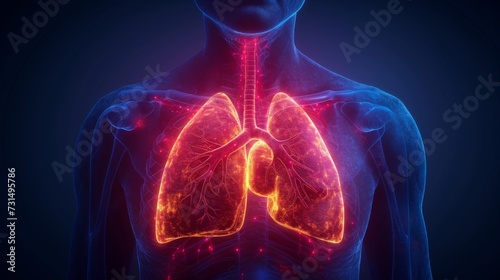 Respiratory disease heart attack stroke or lung disease illustration