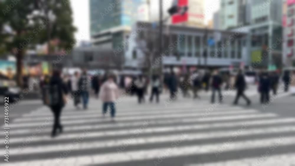 東京都市風景 渋谷 スロー 横断歩道 たくさんの人々 東京都市風景 渋谷 スロー 横断歩道 たくさんの人々