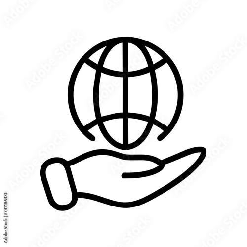 Hand holding a globe with interconnected lines, representing global sustainability.