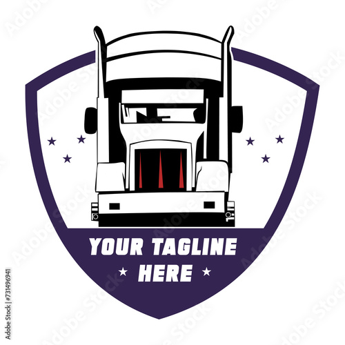 Goods transport truck vector, logo truck, cargo logo