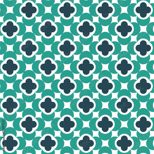 Wallpaper Mural seamless pattern with flower shape design and tosca color Torontodigital.ca