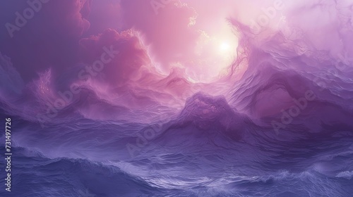 Cloudy waves in purple, pink, blue abstract background, ultraviolet 