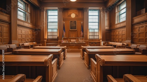 Empty courtroom or courtroom photo