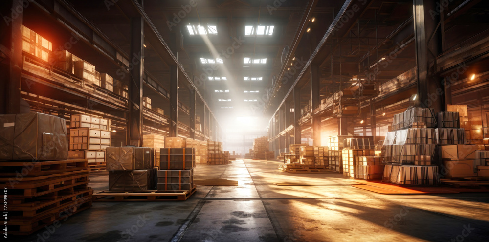 Vast Warehouse Filled With Boxes