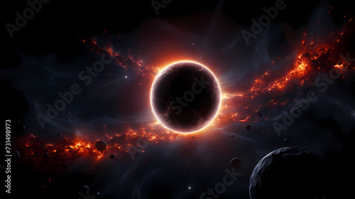 Star system background in the sky, 3D collection of stars in the universe