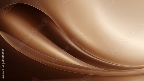 Flowing Chocolate Silk Texture on White Background