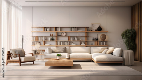 Living room interior in minimalist and loft © wiparat