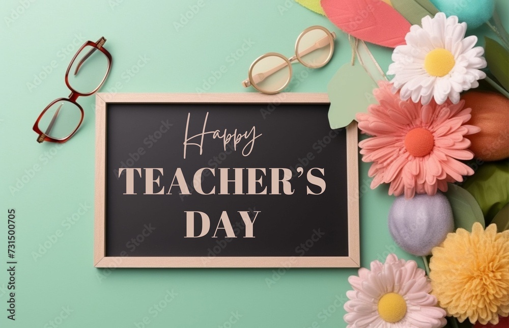 Happy Teacher's day social media post  background  and celebration greeting card 