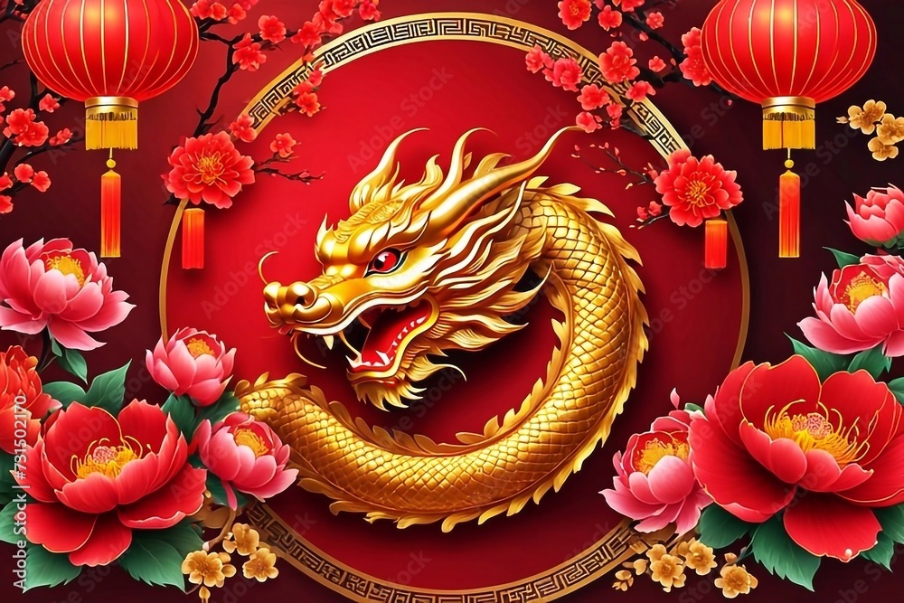 Fototapeta premium chinese dragon statue