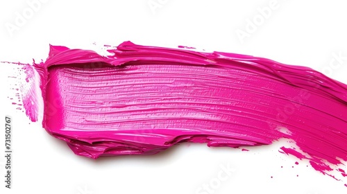 Abstract brushstroke of Pink paint isolated on white. Space for text